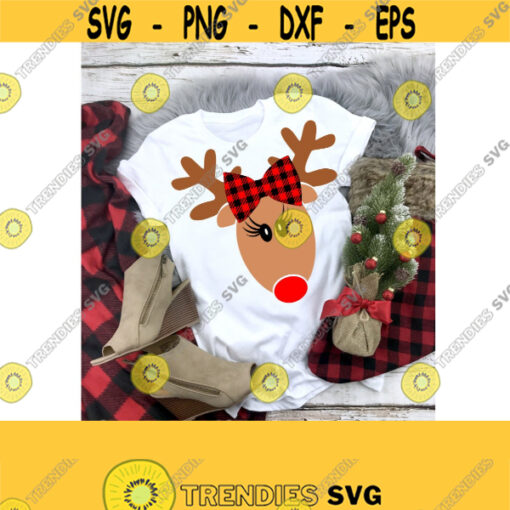 Girl Reindeer Svg Christmas Svg Reindeer Clipart SVG DXF EPS Pdf Ai Png Jpeg Cut Files for Cricut and Silhouette