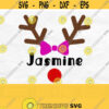Girl Reindeer Svg Name Frame Rudolph Christmas Png File Digital Download Design 852