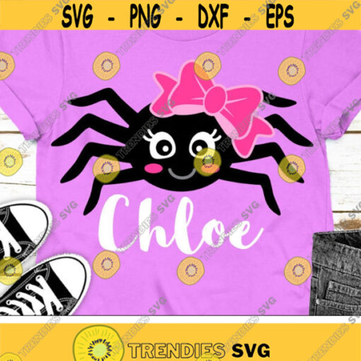 Girl Spider Svg Halloween Svg Cute Spider with Bow Svg Dxf Eps Png Spooky Svg Girls Monogram Svg Kids Cut Files Silhouette Cricut Design 980 .jpg