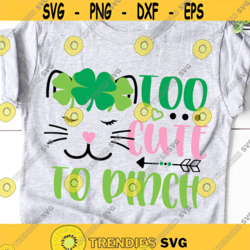 Girl St Patricks Svg Cute St Patricks Day Svg Kids St Patricks Day Shirt Svg Lucky Svg Kitty Face Svg Cat Svg File for Cricut Png