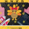 Girl Turkey Svg Thanksgiving Svg Dxf Eps Png Cute Fall Cut Files Girls Shirt Design Kids Monogram Svg Baby Clipart Silhouette Cricut Design 1103 .jpg