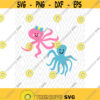 Girl and Boy Octopus Monogram Cuttable Design in SVG DXF PNG Ai Pdf Eps Design 30