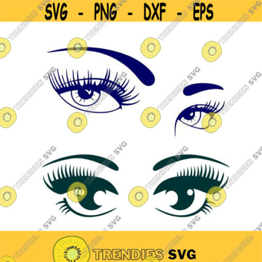Girl eye women lashes Cuttable Design SVG PNG DXF eps Designs Cameo File Silhouette Design 346