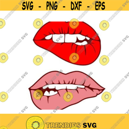 Girl lip bite biting women mouth Cuttable Design SVG PNG DXF eps Designs Cameo File Silhouette Design 56