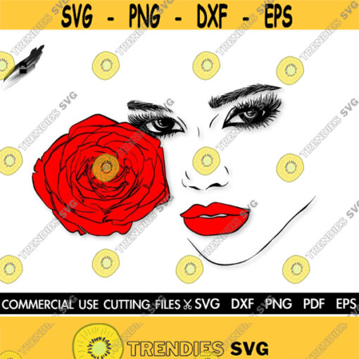 Girl with Rose SVG Woman Svg Girl Svg Black Woman Svg Lady Svg Afro Svg Black History Month Svg Makeup Svg Melanin Svg Dope Svg Design 368