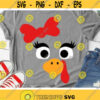 Girls Thanksgiving Svg Girl Turkey Face Svg Cute Turkey with Bow Svg Dxf Eps Png Kids Cut Files Turkey Shirt Design Silhouette Cricut Design 129 .jpg
