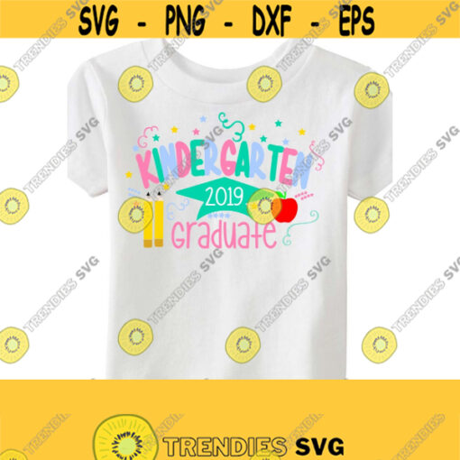 Girly Kindergarten Graduate SVG Kids School Svg Kids Graduation Shirt Svg School Svg DXF EPS Ai Jpeg Png and Pdf Design 236