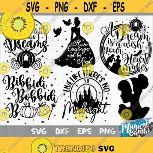 Glass Slipper Princess Bundle SVG Live Like Theres No Midnight A Dream is a Wish Slipper Svg Magical Castle Mouse Ears Svg Dxf Png Design 520 .jpg
