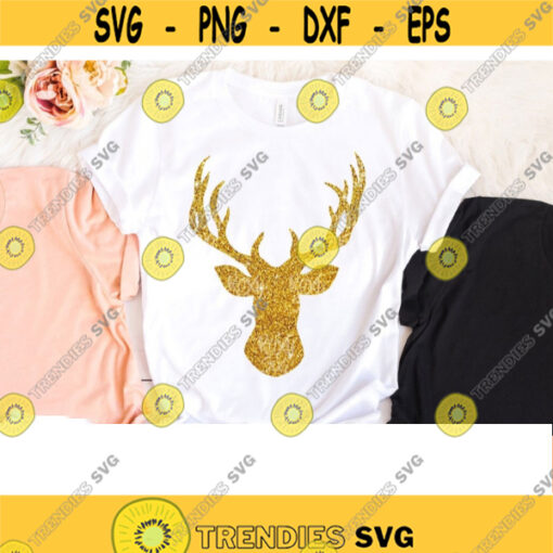 Glitter Deer Silhouette png Gold Glitter Deer png Christmas sublimation designs Christmas transfer png files Christmas clipart