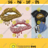 Glitter Dripping Lips png Gold Dripping Lips png Drip Lip Sublimation Biting Lips PNG