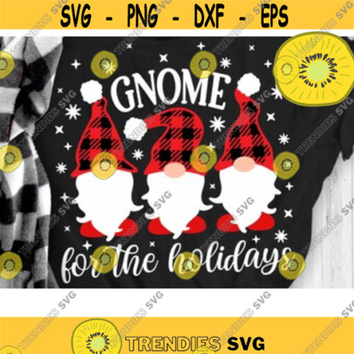 Gnome For The Holidays Svg Buffalo Plaid Pattern Hat Gnome Svg Christmas Gnome Svg Christmas Cut File Svg Dxf Eps Png Design 50 .jpg