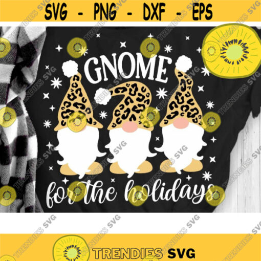 Gnome For The Holidays Svg Leopard Pattern Hat Gnome Svg Christmas Gnome Svg Christmas Cut File Svg Dxf Eps Png Design 776 .jpg