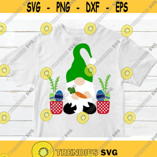 Gnome SVG Easter SVG Easter Gnome SVG for Cricut Silhouette Gnome with carrot svg file for Shirt Garden gnome svg Spring svg Design 264.jpg