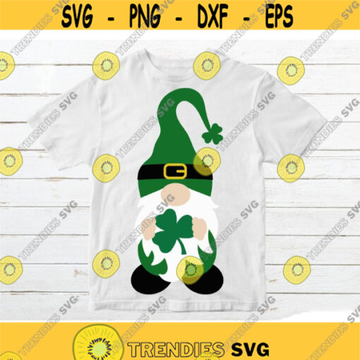 Gnome SVG St Patricks Day SVG Lucky Gnome svg for Cricut Silhouette Gnome with Clover svg file for Shirt Irish gnome svg Shamrock svg Design 162.jpg