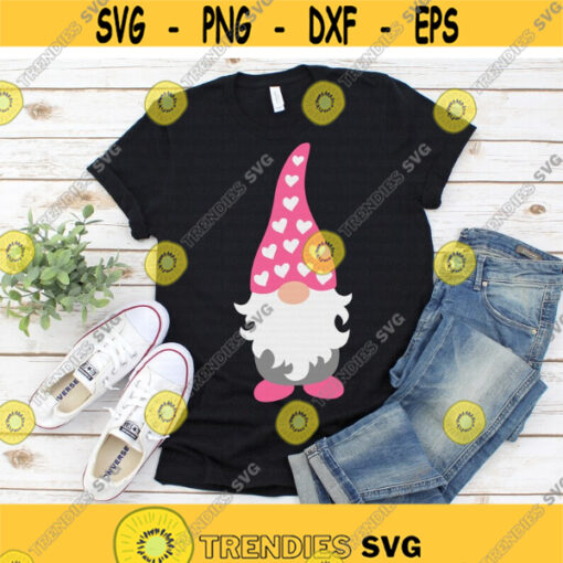 Gnome svg Valentine Gnome svg Pink Gnome svg Gnome with Hearts svg Valentines Day svg dxf png Printable Cut File Cricut Silhouette Design 221.jpg