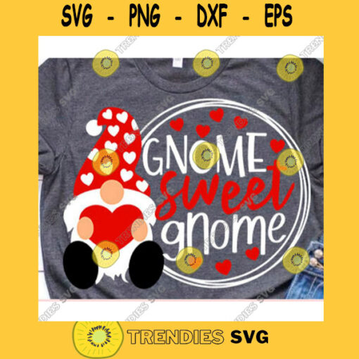Gnome sweet gnome svgValentine gnome svgGnome with heart svgGnome holding heart svgValentines day svgLove svgHeart svg