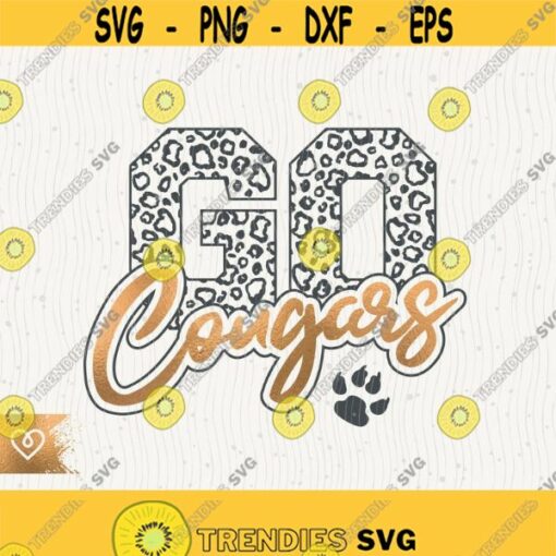 Go Cougars Svg School Spirit Cougar Pride Cheer Png Cougars Paw Football Svg Basketball Cut File for Cricut Volleyball Cougars Shirt Design Design 158