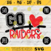 Go Raiders Football SVG Team Spirit Heart Sport png jpeg dxf Commercial Use Vinyl Cut File Mom Dad Fall School Pride Cheerleader Mom 1185