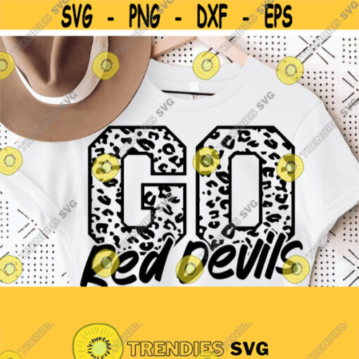 Go Red Devils Leopard Svg Go Red Devils SvgMascot Svg Red Devils Cut FileFootball Basketball Baseball Volleyball Mom Shirt Svg Design 1563