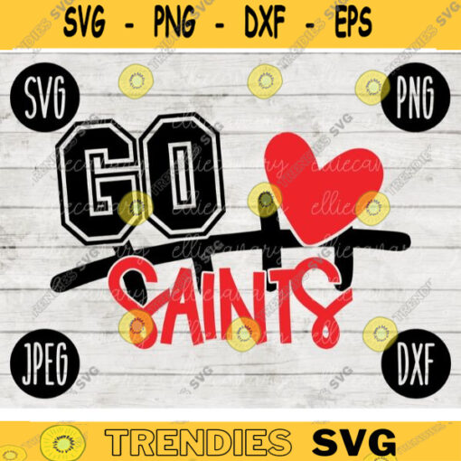 Go Saints Football SVG Team Spirit Heart Sport png jpeg dxf Commercial Use Vinyl Cut File Mom Dad Fall School Pride Cheerleader Mom 2568