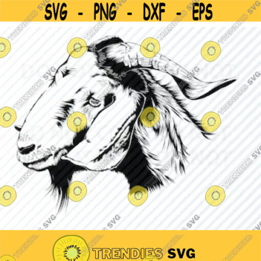 Goat Head SVG Files Clipart Goats Face Clip Art Silhouette Vector Images SVG Image For Cricut Billy Goat Eps Png Dxf Animal Logo design Design 324