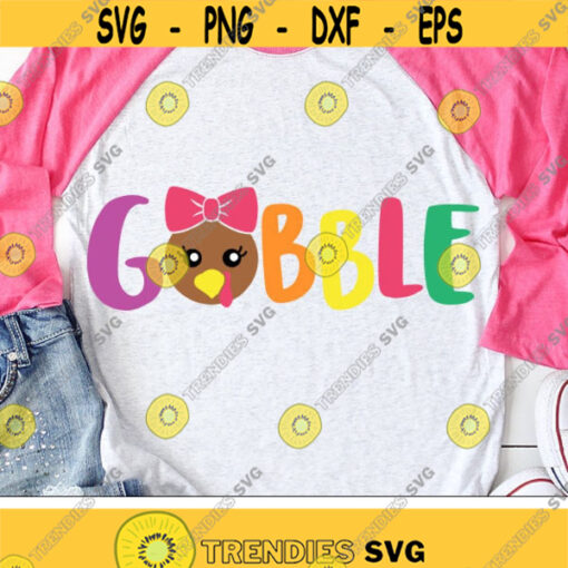 Gobble Svg Girls Thanksgiving Turkey Face Svg Dxf Eps Png Girl Turkey Clipart Fall Cut Files Kids Svg Baby Clipart Silhouette Cricut Design 1112 .jpg