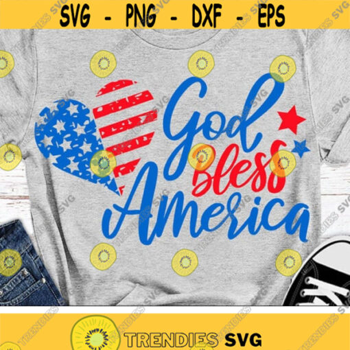 God Bless America Svg 4th of July Svg USA Heart Svg Grunge Svg Patriotic Svg Dxf Eps Girls Women Svg Silhouette Cricut Cut Files Design 1788 .jpg