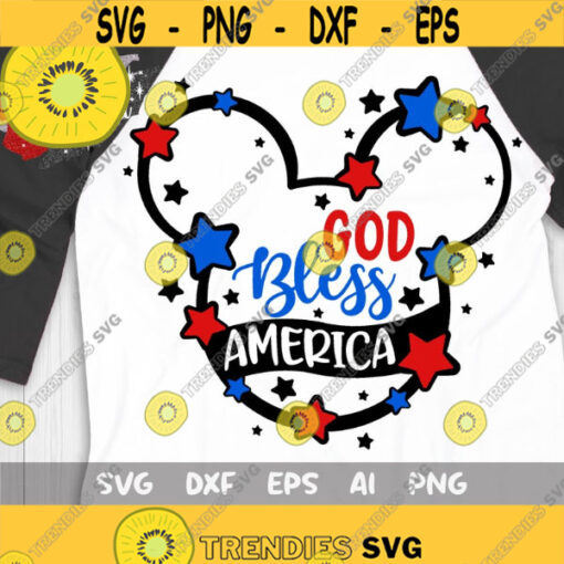 God Bless America Svg Mickey US Svg Mickey Stars Stripes 4th of July Mickey Svg Design 332 .jpg