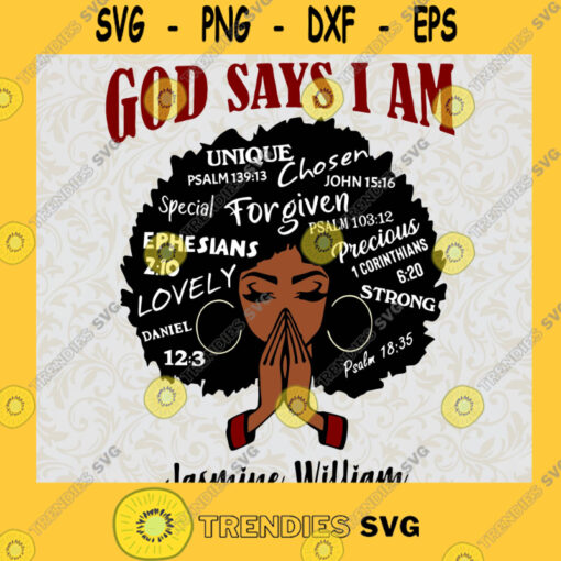 God Says I Am Strong Woman SVG Black Queen SVG Afro Queen SVG