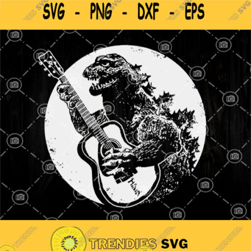 Godzilla Play Guitar Svg Godzilla Svg Godzilla Music Svg Png Dxf Eps