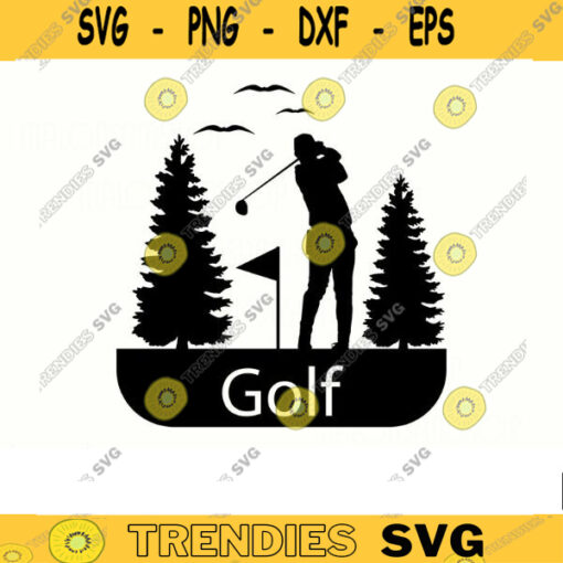 Golfer SVG Golf Silhouette golf svg golfing svg golfer svg golf clipart golf ball svg golf cut file dxf png Design 287 copy