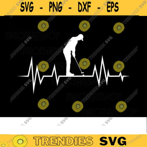 Golfer SVG Heart beat golf svg golfing svg golfer svg golf clipart golf ball svg golf cut file for golf lovers Design 136 copy