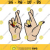 Good Luck Hand Gesture Cuttable Design SVG PNG DXF eps Designs Cameo File Silhouette Design 802