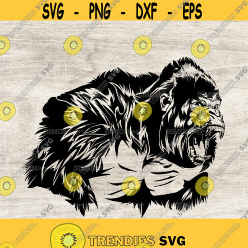 Gorilla Svg Angry gorilla Gorilla Clipart Wild Animals Vector Graphics Gorilla Ape Monkey Gorilla Cut Files Design 92