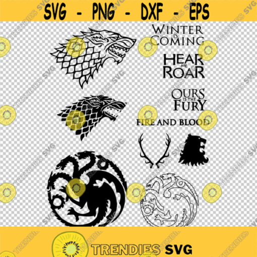 Got Houses Crests SVG PNG EPS File For Cricut Silhouette Cut Files Vector Digital File