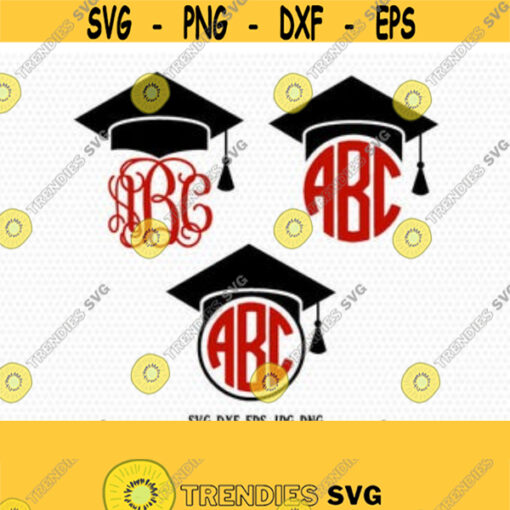 Graduation SVG Graduation Cap SVG Graduation Caps monogram frame Graduation Cut Filesfor CriCut Silhouette cameo Files svg jpg png dxf Design 22