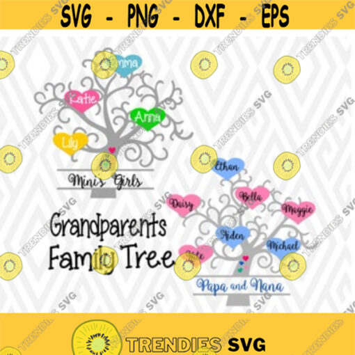 GrandParents Family Tree Cuttable Design in SVG DXF PNG Ai Pdf Eps Design 2