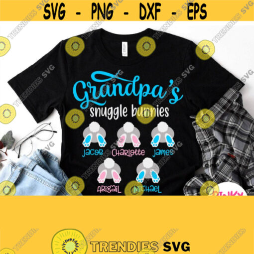 Grandfather Easter Shirt Svg Grandpas Snuggle Bunnies Svg Grandpa of Little Bunnies Svg Funny Granddad Easter Svg Design Cricut Iron on Design 188