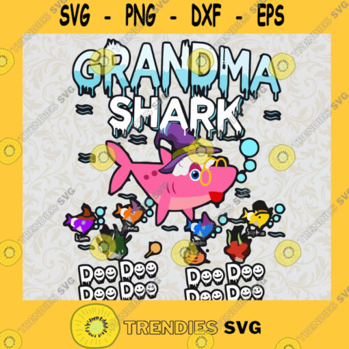Grandma Shark Doo Doo SVG Shark Witch SVG Shark Halloween SVG Doo Doo halloween SVG
