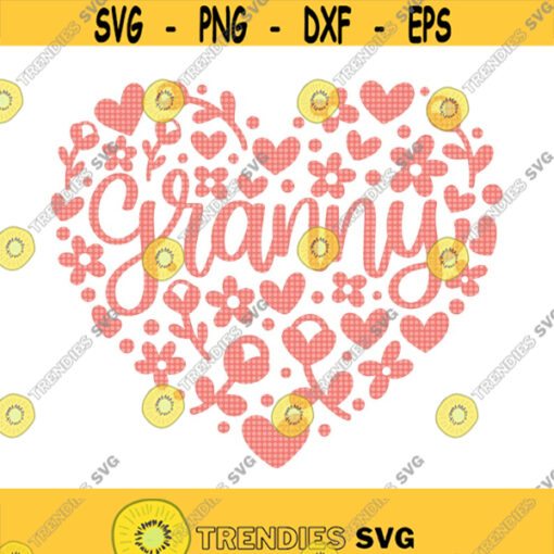 Granny Floral Heart SVG Granny Svg Grandma Svg Happy Mothers Day Svg Mothers Day Shirt Svg Granny Shirt Svg Granny Birthday Svg Design 217