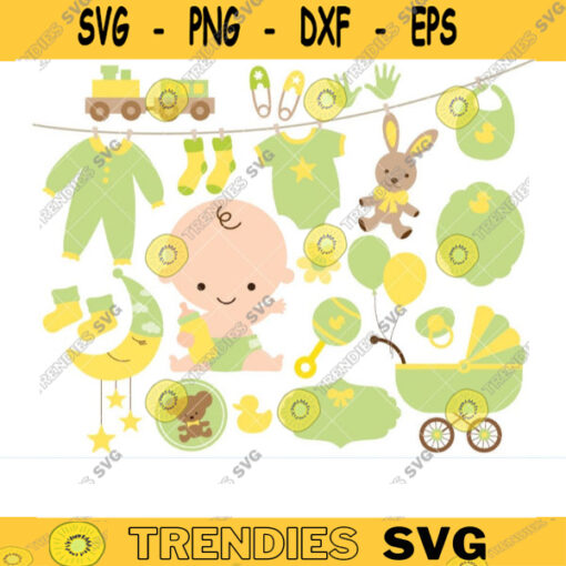Green Baby Clipart Green Baby Shower Clipart Neutral Gender Baby Shower Clipart Green Yellow Baby Clipart Clip Art Baby Stroller Clipart copy