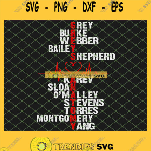 Greys Anatomy Burke Webber Bailey Shepherd SVG PNG DXF EPS 1