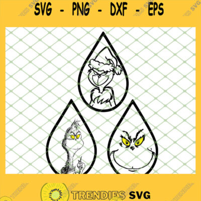 Grinch Earring Svg Png Dxf Eps 1 Svg Cut Files Svg Clipart Silhouette ...