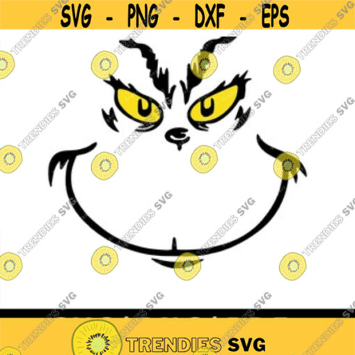 Grinch Face SVG PNG PDF Cricut Silhouette Cricut svg Silhouette svg Grinch Image Christmas Cut File Design 1959
