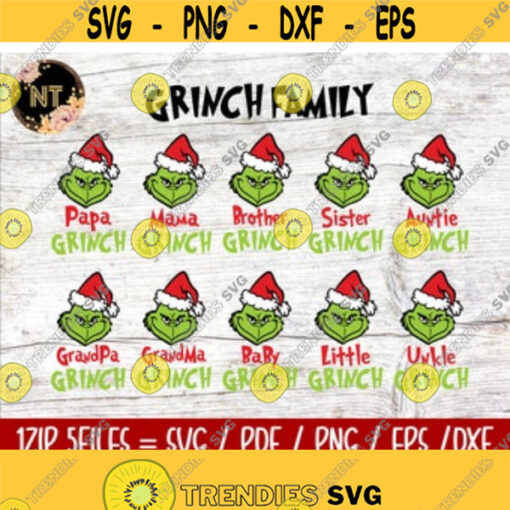 Grinch Family svg grinch svg the grinch clipart the grinch face File for Cut DIY Digital Files Instant Download Design 80