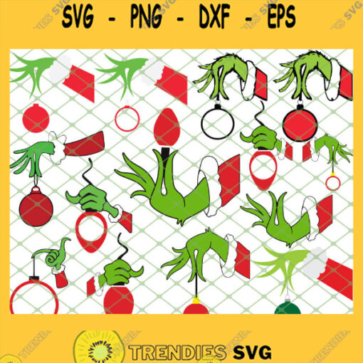 Grinch Hand Ornament SVG PNG DXF EPS 1