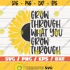 Grow Through What You Grow Through SVG Cut File Cricut Commercial use Instant Download Sunflower SVG Design 597