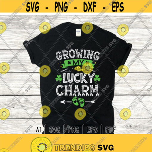 Growing My Lucky Charm svgFunny St Patricks Day svgPregnancy Mom svgIrish ShamrockPregnancy AnnouncementMomDigital downloadPrint Design 268