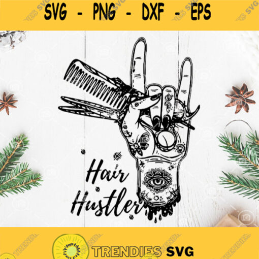 Hair Hustler Svg Hair Style Svg Barber Shop Svg Hair Stylist Head Svg