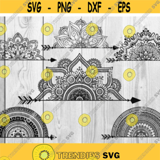 Half Mandala Bundle SVG PNG PDF Cricut Silhouette Cricut svg Silhouette svg Digital Download Mandala Arrow Design 1931